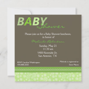 Invitation de Baby shower écologique et Brown