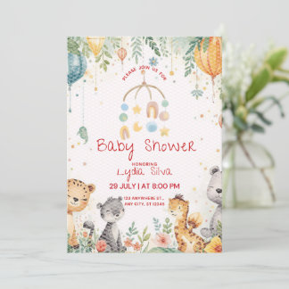 Invitation de baby shower élégante à l'aquarelle