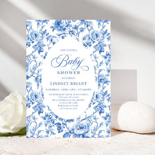 Invitation de baby shower élégante avec toile de J