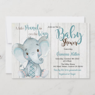 Invitation de Baby Shower Éléphant par Courrier