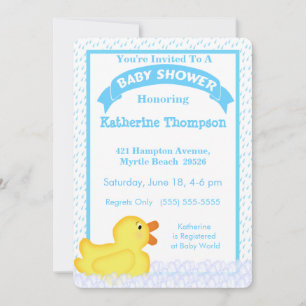 Invitation de Baby shower en caoutchouc jaune