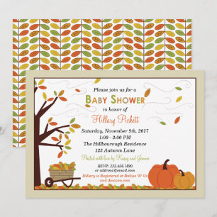 Invitation de Baby shower Feuille en chute d'autom