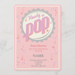 Invitation de baby shower (fille) - Prêt à la pop