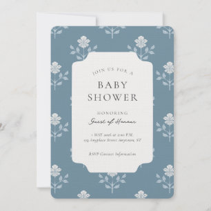 Invitation de Baby Shower Fleurie Imprimée Iris Vi