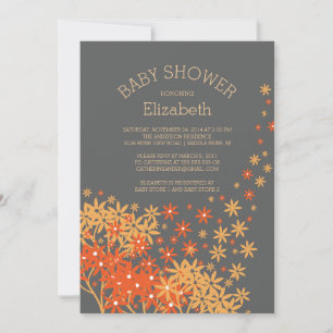 Invitation de Baby shower floral d'automne moderne