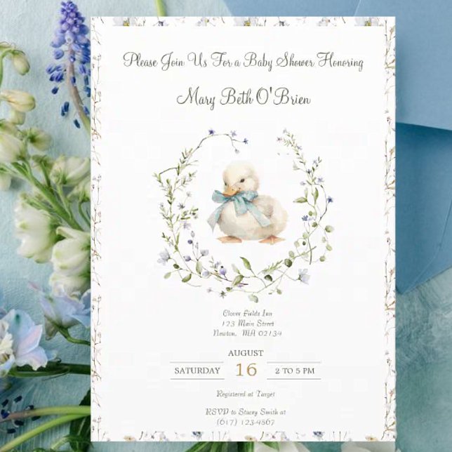 Invitation de Baby shower Floral Fleur sauvage (Créateur téléchargé)
