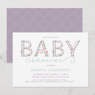 Invitation de Baby shower floral - Invitation pers