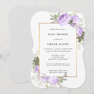 Invitation de Baby shower Floral Rose clair