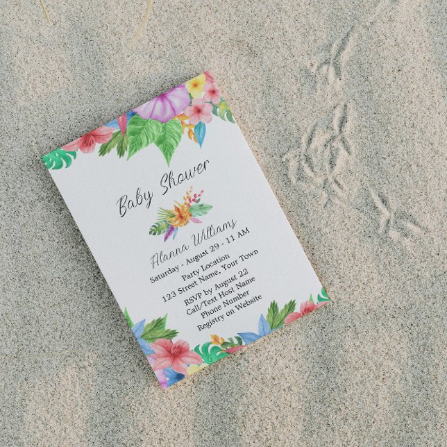Invitation de Baby shower floral tropical (Créateur téléchargé)