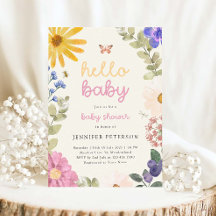 Invitation de Baby shower Floral vintage