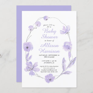 Invitation de Baby shower Floral Watercolor