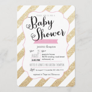 Invitation de Baby shower Gold Parties scintillant
