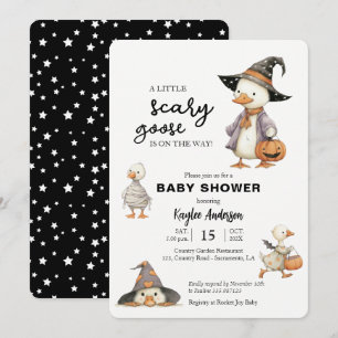 Invitation de baby shower Halloween oie sorcière