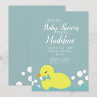 Invitation de Baby Shower Jaune Chaud Canards Mode