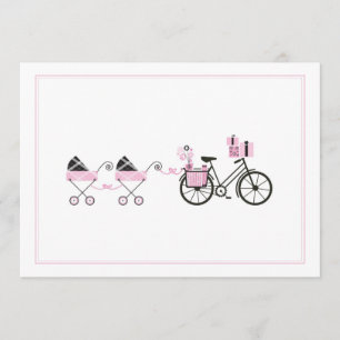 Invitation de baby shower - jumeaux