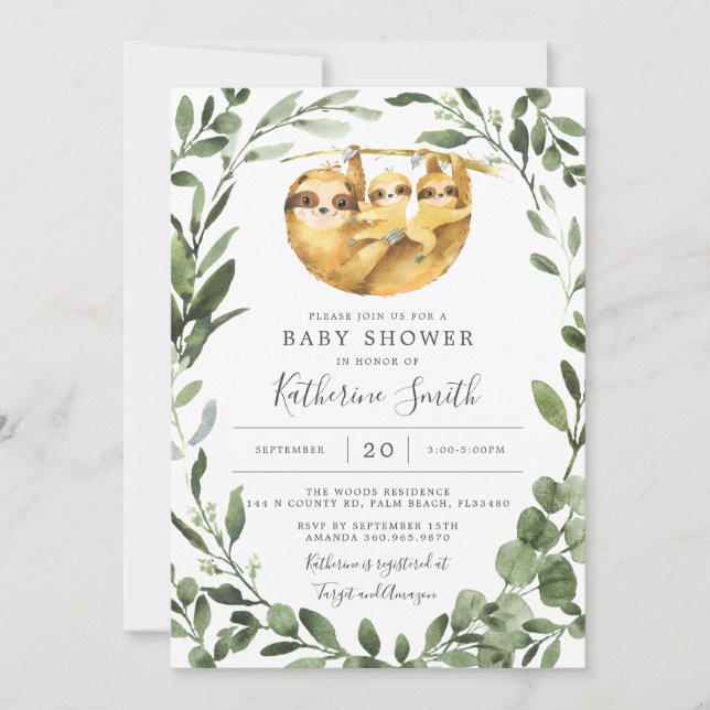 Invitation de Baby shower jumeaux (Devant)