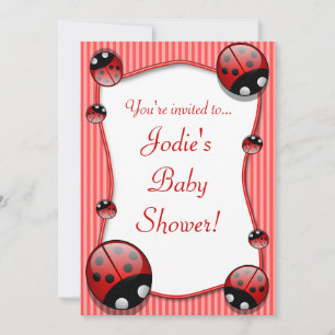 Invitation de Baby shower Ladybug