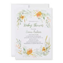 Invitation de Baby shower Lily Aquarelle