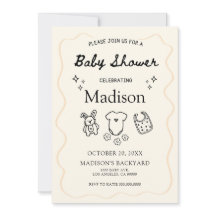 Invitation de Baby shower lunaire - Icône tirée à 