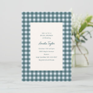 Invitation de Baby Shower Mariage Brunch Bleu Ging