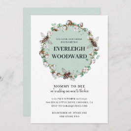 Invitation de Baby Shower Miel Vert Menthe