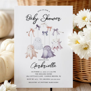 Invitation de Baby shower mobile Ghost mignonne