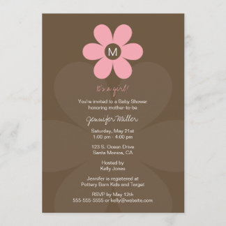 Invitation de Baby shower Monogramme moderne
