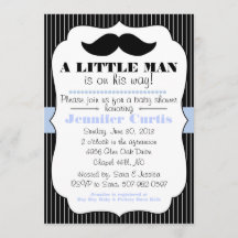 Invitation de Baby shower Mustache Little Man