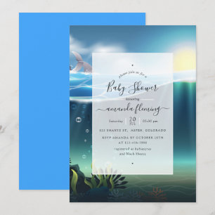 Invitation de baby shower nautique sous la mer