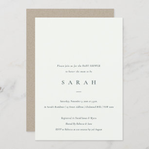 Invitation de Baby shower noir simple Script