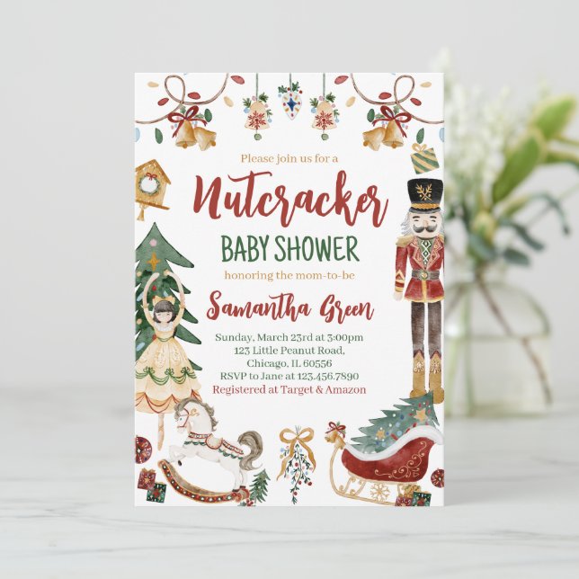 Invitation de Baby shower Nutcracker (Debout devant)