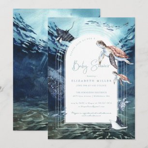 Invitation de Baby Shower Océan Tortue de Mer