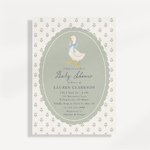 Invitation de baby shower Oie de conte de fées vin