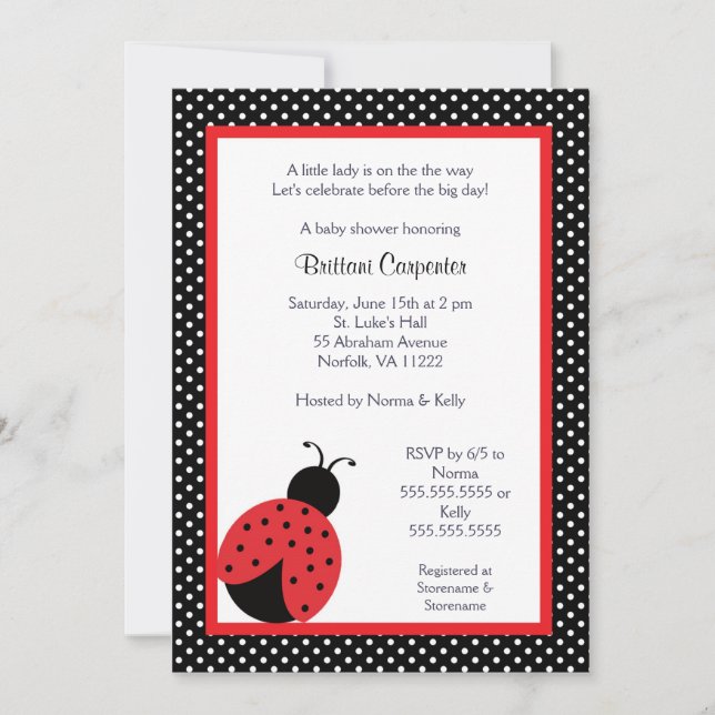 invitation de Baby shower ou de fête d'anniversair (Devant)