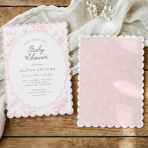 Invitation de baby shower ovale florale toile fran