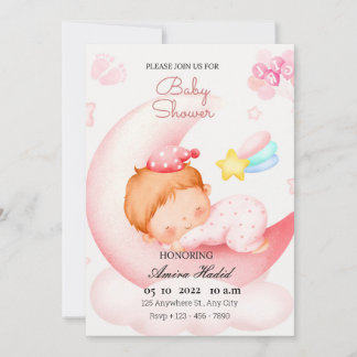 Invitation de Baby shower personnalisable pour une