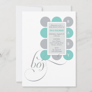 Invitation de Baby shower personnalisé Dots Boy