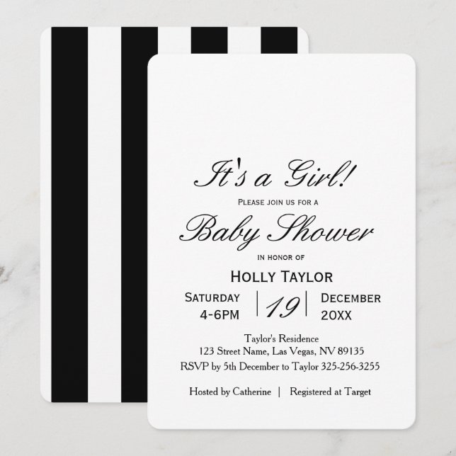 Invitation de Baby shower personnalisée (Devant / Derrière)