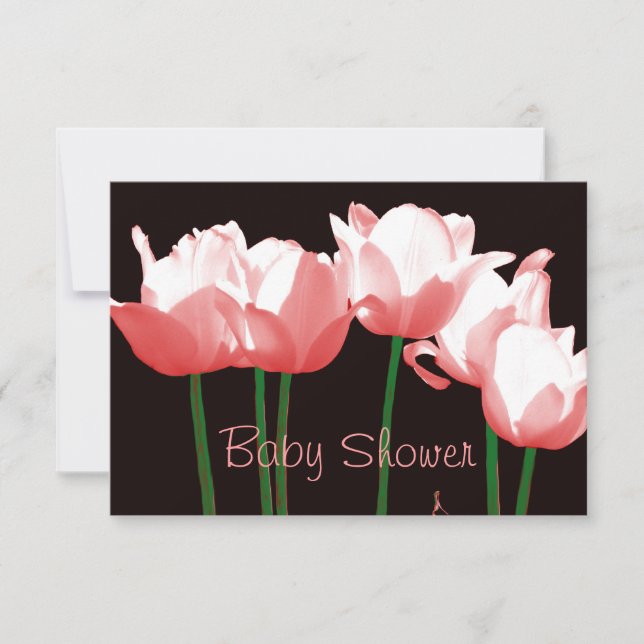 Invitation de Baby shower personnalisée Tulipes ro (Devant)