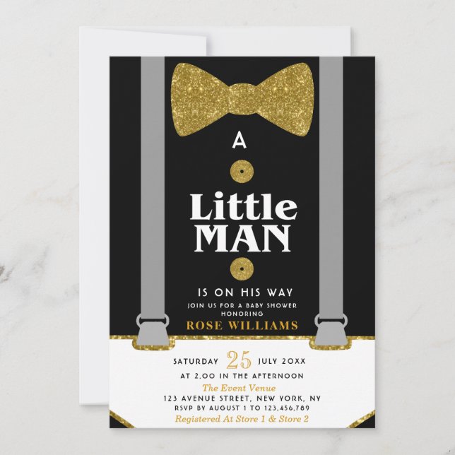 invitation de baby shower petit homme (Devant)