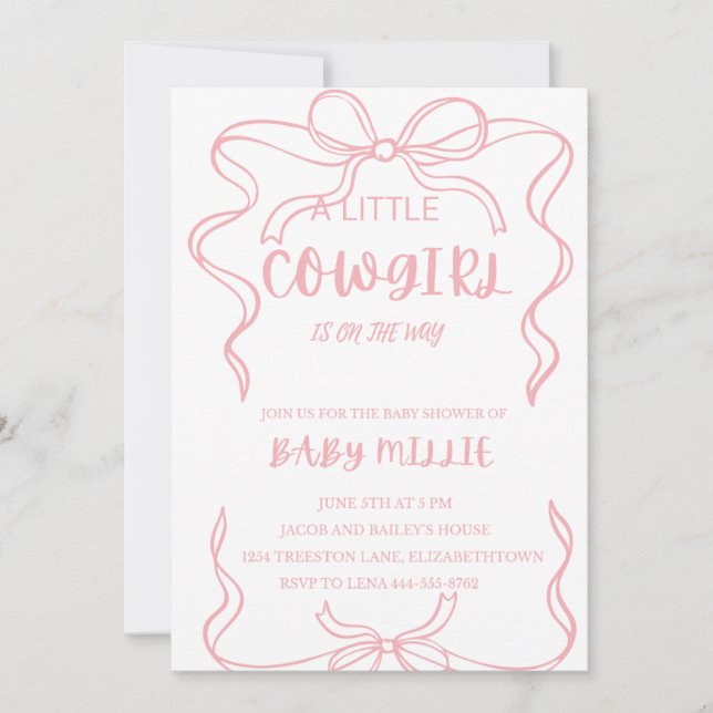 Invitation de Baby shower pour bébé fille - thème  (Devant)