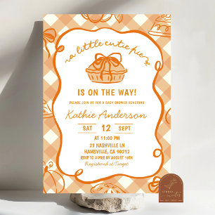Invitation de baby shower pour bébé pie dessinée à