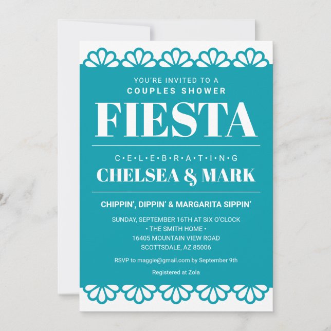 Invitation de Baby Shower pour couples en Papier D (Devant)