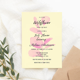 Invitation de baby shower pour fille aux fleurs sa