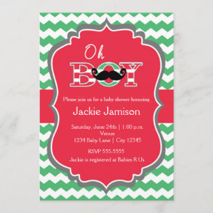 Invitation de Baby Shower pour garçon thème Noël r