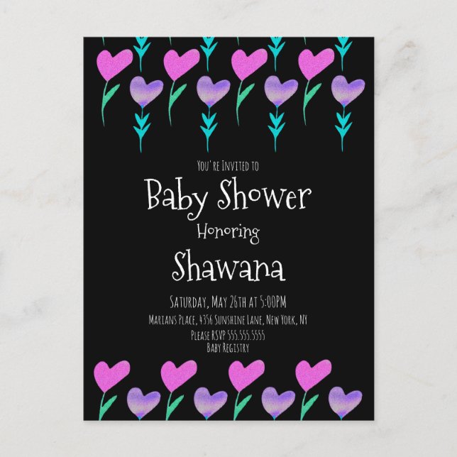Invitation de Baby Shower pour la Saint-Valentin à (Devant)
