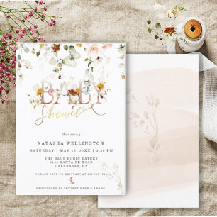 Invitation de Baby Shower pour un Jardin de Fleurs