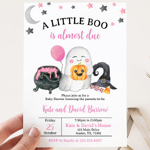 Invitation de Baby Shower pour un Petit Boo Rose