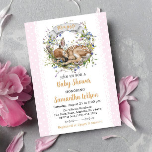 Invitation de baby shower pour une adorable biche