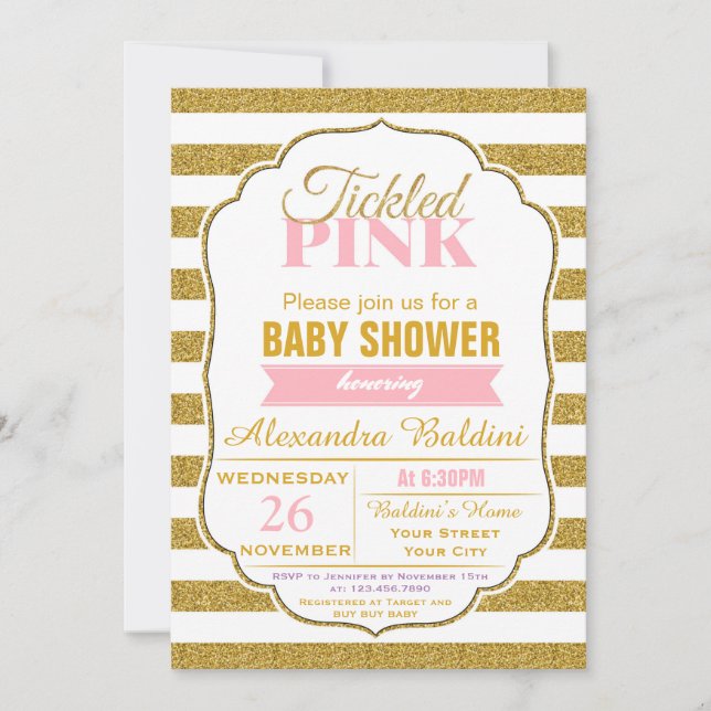 Invitation de baby shower pour une fille (Devant)